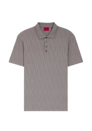 HUGO Dunik textured-knit polo shirt - Brown