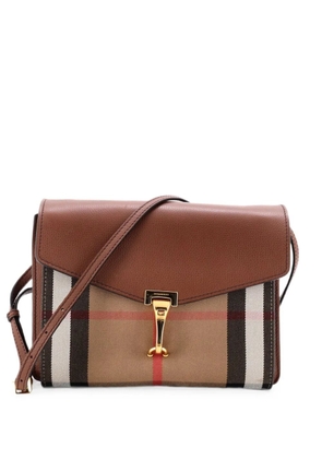 Burberry Pre-Owned Macken Leather and House Check Canvas Small crossbody bag - Brown