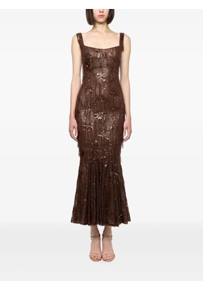 Atu Body Couture sequin-embellished lace dress - Brown
