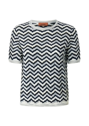 Missoni zigzag-knit short-sleeve sweater - Blue