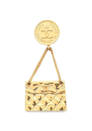 CHANEL Pre-Owned 1986-1988 bag-motif brooch - Gold