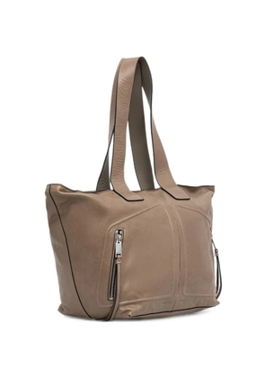 AllSaints Jean zip-detail leather tote bag - Neutrals
