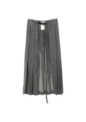 Christian Dior Pre-Owned pleated wrap midi skirt - Grey