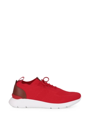 Isaia lace-up knit sneakers - Red