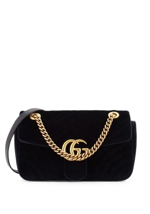 Gucci Pre-Owned GG Marmont Flap Bag Matelasse Velvet Small shoulder bag - Black