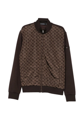 Karl Lagerfeld monogram-print zip-up bomber jacket - Brown