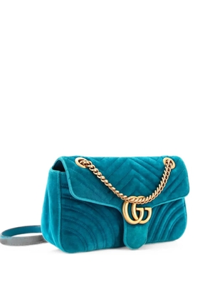Gucci Pre-Owned GG Marmont Flap Bag Matelasse Velvet Small shoulder bag - Blue