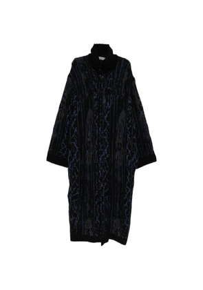 Yohji Yamamoto patterned knit coat - Black