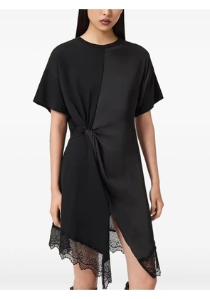 AllSaints lace-trim twisted dress - Black