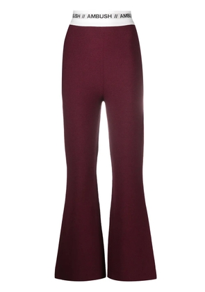 AMBUSH knitted logo stripe flared trousers - Purple