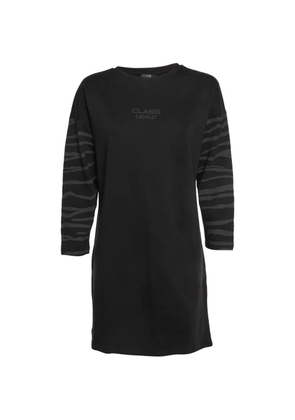Cavalli Class logo-print jersey mini dress - Black