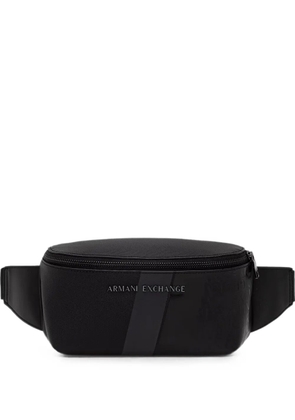 Armani Exchange logo-plaque panelled belt bag - Black