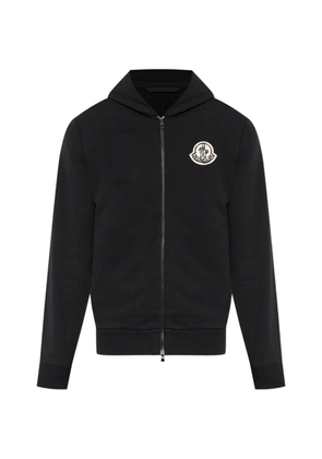 Moncler logo-patch zip-up hoodie - Black