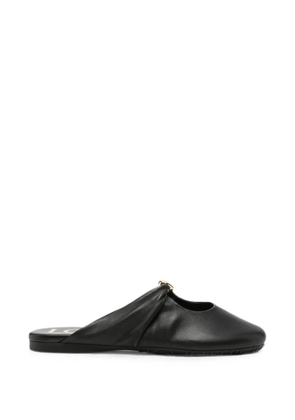 LOEWE ruched logo-plaque sandals - Black