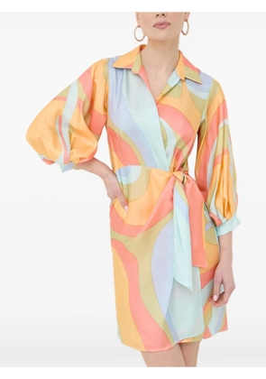 Beatrice B abstract-print wrap mini dress - Orange