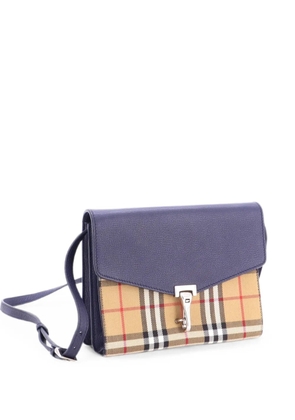 Burberry Pre-Owned Macken Leather and Vintage Check Canvas Small crossbody bag - Blue