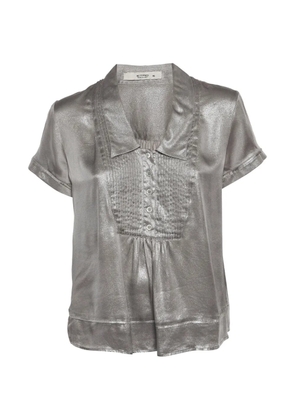 Etro Pre-Owned pintuck V-neck top - Grey
