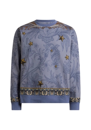 ETRO cotton-blend sweatshirt with placed Pegaso-print - Blue