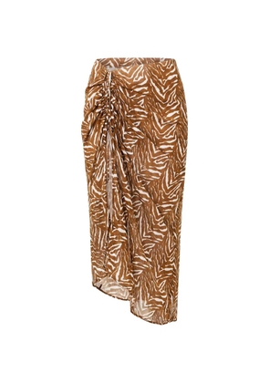 Nicholas Lia midi skirt w/ ruched slit - Brown