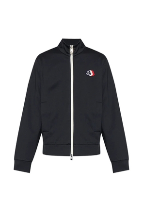 Moncler logo-patch zip-up sweatshirt - Blue