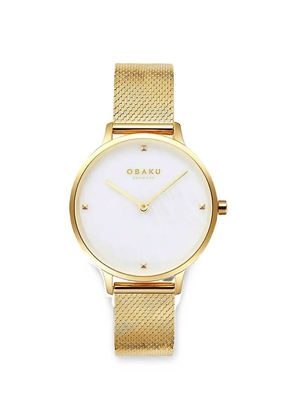 OBAKU Figen mesh-strap 32mm watch - White