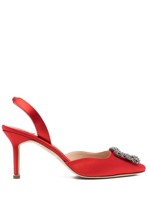 Manolo Blahnik Hangisli 85mm leather pumps - Red