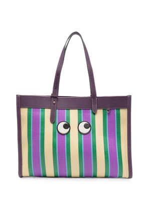 Anya Hindmarch E/W Eyes striped shoulder bag - Purple