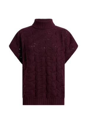 ETRO wool-blend turtleneck sweater with Paisley detailing - Purple