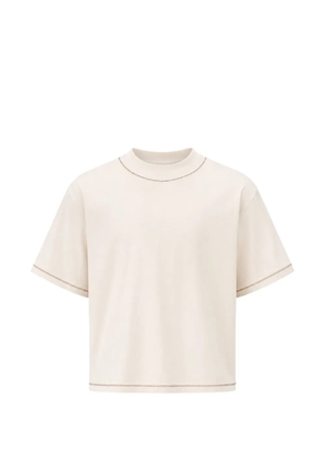 estudio niksen hand-embroidered cropped T-shirt - Neutrals