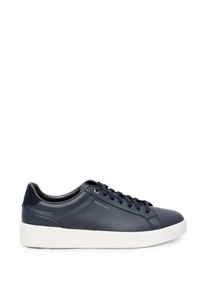 HUGO logo-plaque grained-leather sneakers - Blue