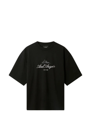 Axel Arigato logo-embroidered dropped-shoulder T-shirt - Black