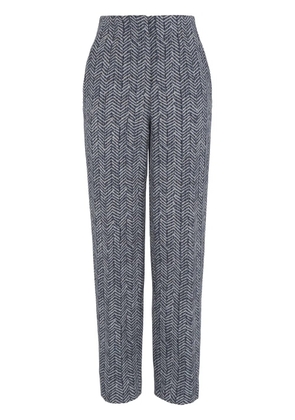 Giorgio Armani high-waisted chevron trousers - Blue