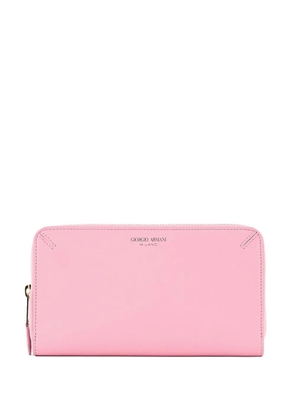 Giorgio Armani logo-stamp zip wallet - Pink