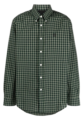 Givenchy 4G motif-embroidered checked shirt - Green