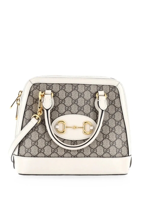 Gucci Pre-Owned Horsebit 1955 Top Handle Bag GG Coated Canvas with Leather Small satchel - Brown