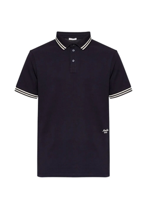 Moncler logo-embroidered polo shirt - Blue