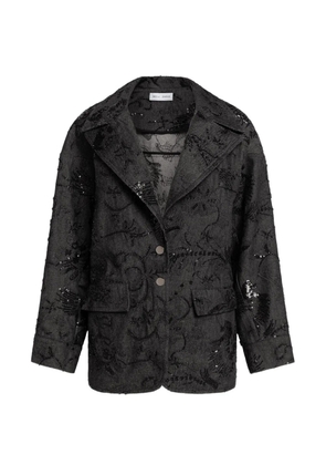 Weili Zheng sequin-embellished denim blazer - Blue