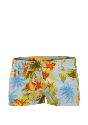 Dolce & Gabbana Pre-Owned floral-print denim shorts - Blue