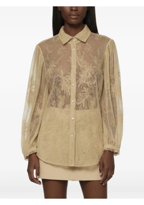 Ralph Lauren Vintage floral-embroidered lace shirt - Neutrals
