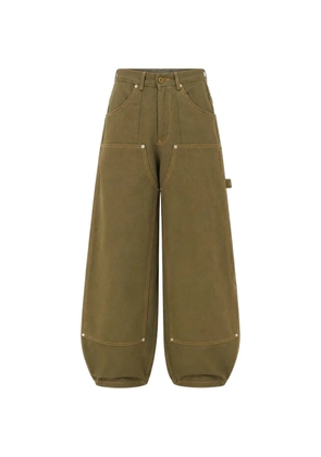 estudio niksen Carpenter contrast-stitching trousers - Green