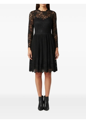 Valentino Garavani Pre-Owned lace lambskin leather midi dress - Black