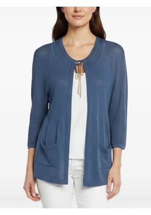 CHANEL Pre-Owned chain-detail cardigan - Blue