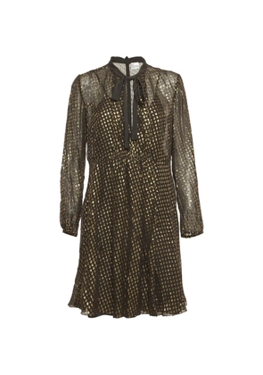 Red Valentino Vintage long-sleeve chiffon mini dress - Black