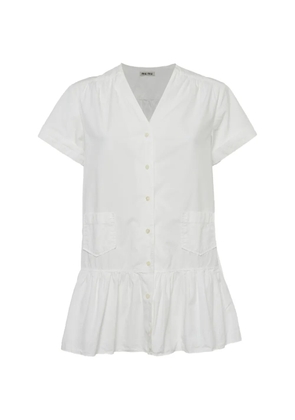 Miu Miu Pre-Owned tiered button-front mini dress - White