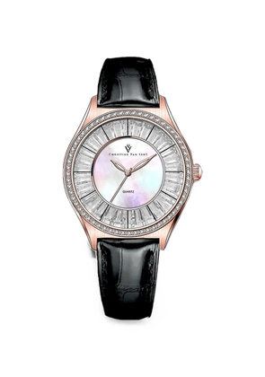 CHRISTIAN VAN SANT Luna crystal-embellished 40mm watch - White