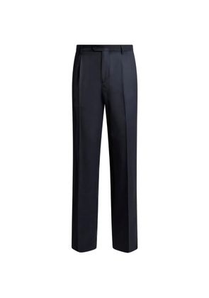 ETRO wool-blend flannel trousers with crease detail - Blue