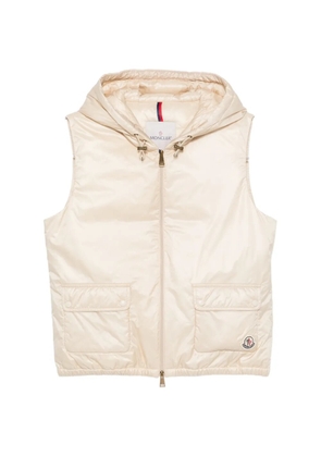 Moncler hooded logo-patch gilet - Neutrals
