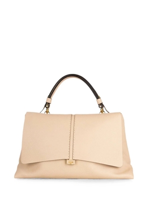 LORISTELLA grainy leather clutch bag - Neutrals