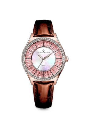 CHRISTIAN VAN SANT Luna crystal-embellished 40mm watch - Pink