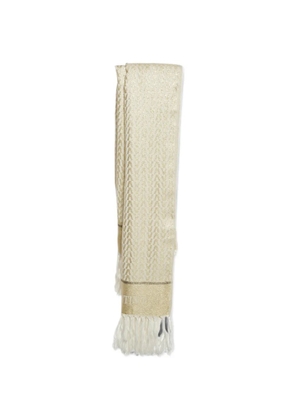 Valentino Garavani Pre-Owned Monogram Lurex jacquard scarf - Neutrals